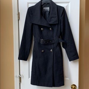 Guess Gray Wool Blend Coat Size S